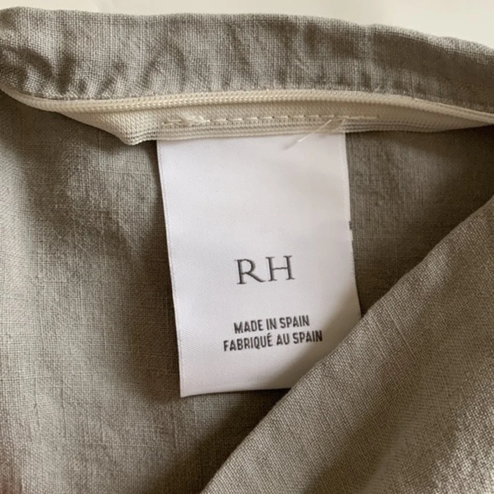 Restoration Hardware Linen Standard Sham Pillowcase‎ Gray Fog Made In Spain NWT!